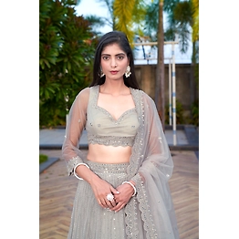 Grey Sequence Lehenga
