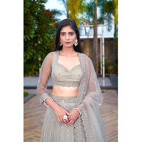 Grey Sequence Lehenga