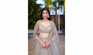 Grey Sequence Lehenga
