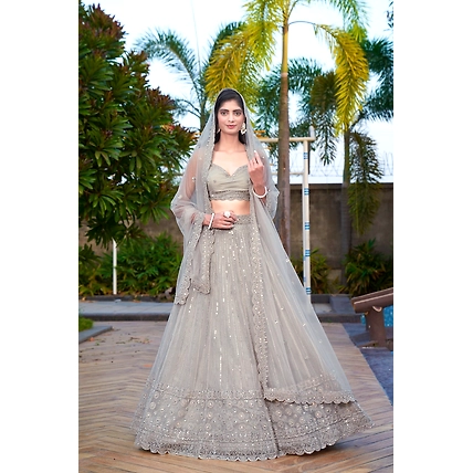 Grey Sequence Lehenga-1