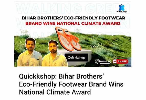 Quickkshop: Bihar Brothers’ Eco-Friendly Footwear Brand Wins National Climate Award