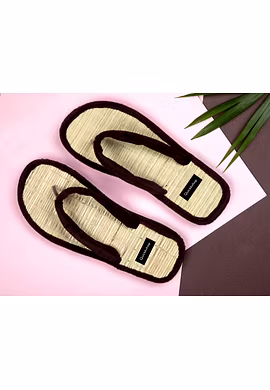 Quickkshop Natural Korai Grass Mat Eco-Friendly Slippers for Women & Girl | Osho Slippers Stylish Comfortable Lightweight