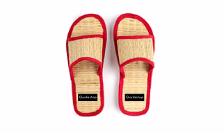Quickkshop Natural Korai Grass Mat Eco Slidders for Women & Girl Osho Slippers Stylish Comfortable Lightweight