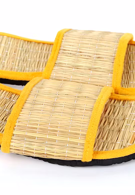 Quickkshop Natural Korai Grass Mat Eco Slidders for Women & Girl Osho Slippers Stylish Comfortable Lightweight