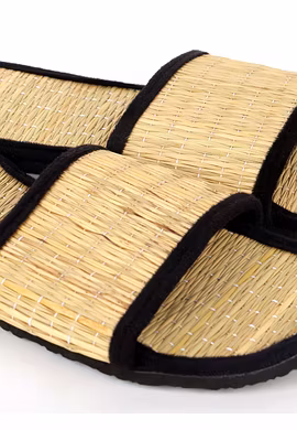 Quickkshop Natural Korai Grass Mat Eco Slidders for Women & Girls Osho Slippers Stylish Comfortable Lightweight