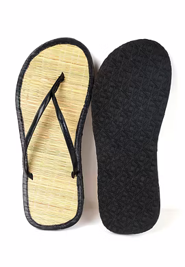 Quickkshop Natural Korai Grass Mat Eco Beach Slippers for Men & Boy Osho Slippers Stylish Comfortable Lightweight