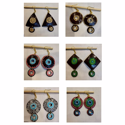 ear rings of coconut shell handicrafts