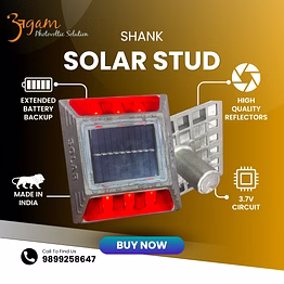 agm aluminium two way reflective solar road stud with shank