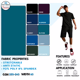 polyester spandex fabric for sportswear & bottomwear