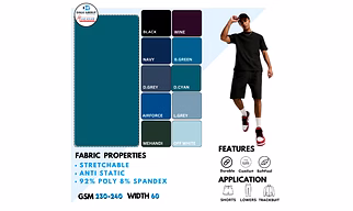 POLYESTER SPANDEX FABRIC FOR SPORTSWEAR & BOTTOMWEAR