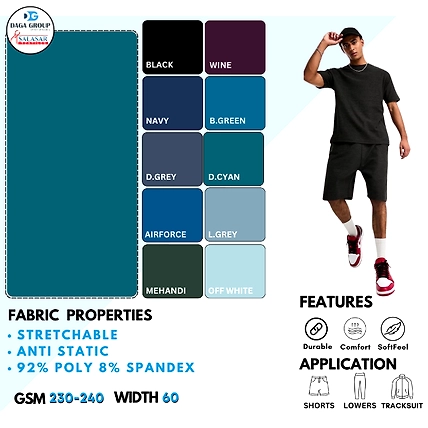 POLYESTER SPANDEX FABRIC FOR SPORTSWEAR &amp; BOTTOMWEAR-12720173