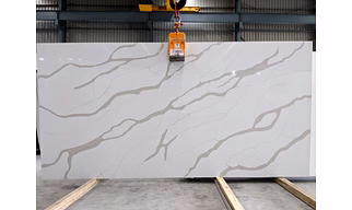160x320 cm size Calacatta Quartz Stone Slab with 2 cm & 3 cm thickness