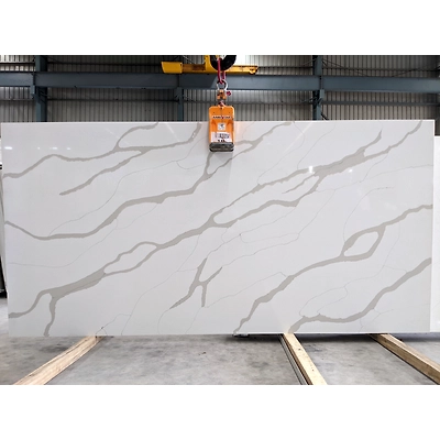 160x320 cm size Calacatta Quartz Stone Slab with 2 cm & 3 cm thickness