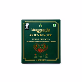 marugandha arjun herbal green tea | 100% natural & homemade | arjun chhal, ginger & ayurvedic herbs | 15 tea bags | heart health & weight loss support