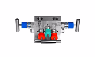 Five Valve Manifold, Direct Mount T Type (Pipe x Flange) Model No. GV-123-5VMT For Vent Model No. GV-123-5VMT-V