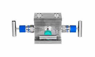 Three Valve Manifold Direct Mount H Type (Flange x Flange) Model No. GV-114-3VMH For Vent Model No. GV-114-3VMH-V