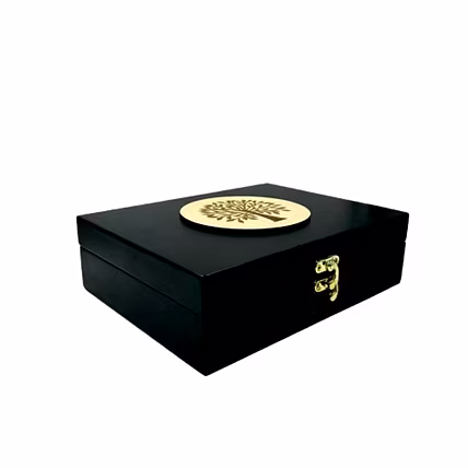 Angira handicrafts Elegant Black Wooden Exterior, wooden box Multipurpose Storage Box-3