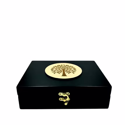 Angira handicrafts Elegant Black Wooden Exterior, wooden box Multipurpose Storage Box-4