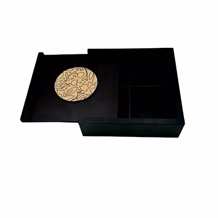 Angira handicrafts wooden Dry fruit box Multipurpose 4 Section Handcrafted Square Dry Fruit Box-2