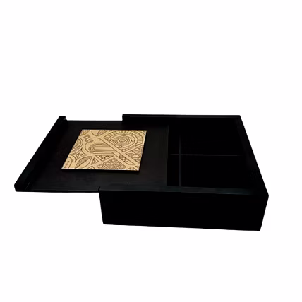 Angira handicrafts wooden Dry fruit box Multipurpose 4 Section Handcrafted Square Dry Fruit Box-3
