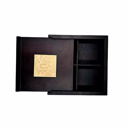 Angira handicrafts wooden Dry fruit box Multipurpose 4 Section Handcrafted Square Dry Fruit Box-2