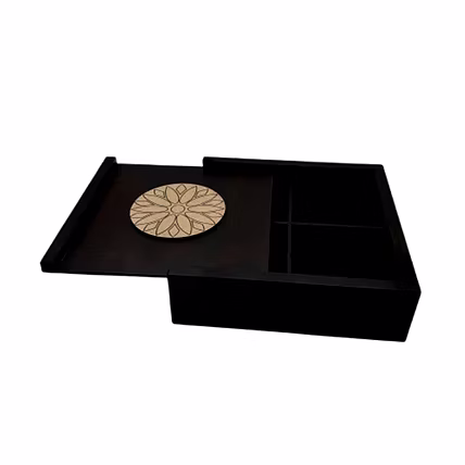 Angira handicrafts wooden Dry fruit box Multipurpose 4 Section Handcrafted Square Dry Fruit Box-3