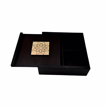 Angira handicrafts wooden Dry fruit box Multipurpose 4 Section Handcrafted Square Dry Fruit Box-3