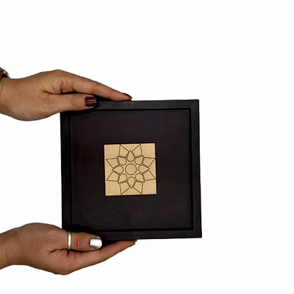 Angira handicrafts wooden Dry fruit box Multipurpose 4 Section Handcrafted Square Dry Fruit Box-1