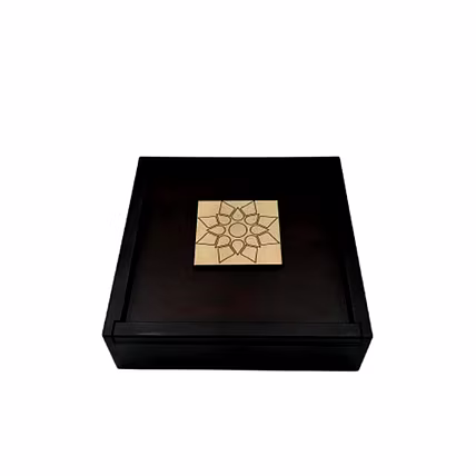 Angira handicrafts wooden Dry fruit box Multipurpose 4 Section Handcrafted Square Dry Fruit Box-2