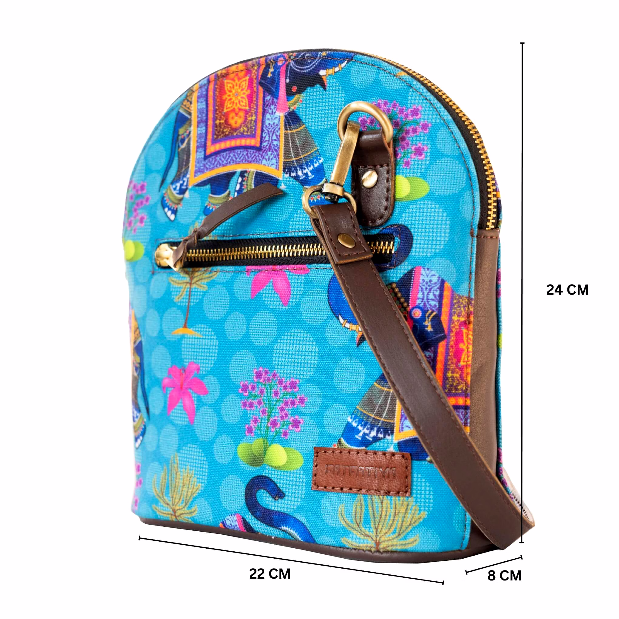 Royal Elephant Zipper Crossbody Bag image 3
