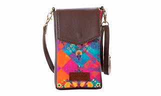 Floral Motif Mobile Pouch Sling Bag