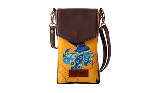 Peacock Motif Crossbody Mobile Sling Bag