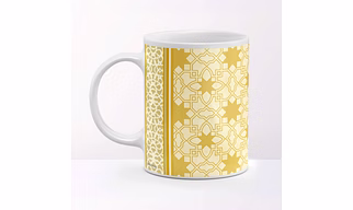 Rajasthani Jali Design Yellow Coffee Mug