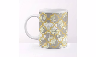 White Lotus Flower Ceramic Mug