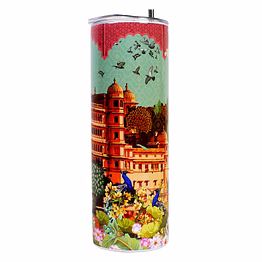 magnificent udaipur aesthetic tumbler with straw