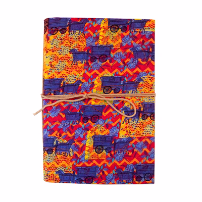carriage design colourful handmade paper diary