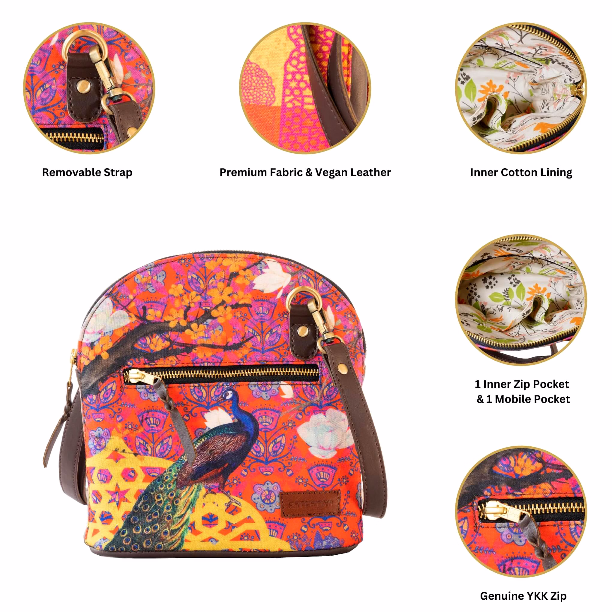 The Song of Peacock Crossbody Shoulder Bag image 4