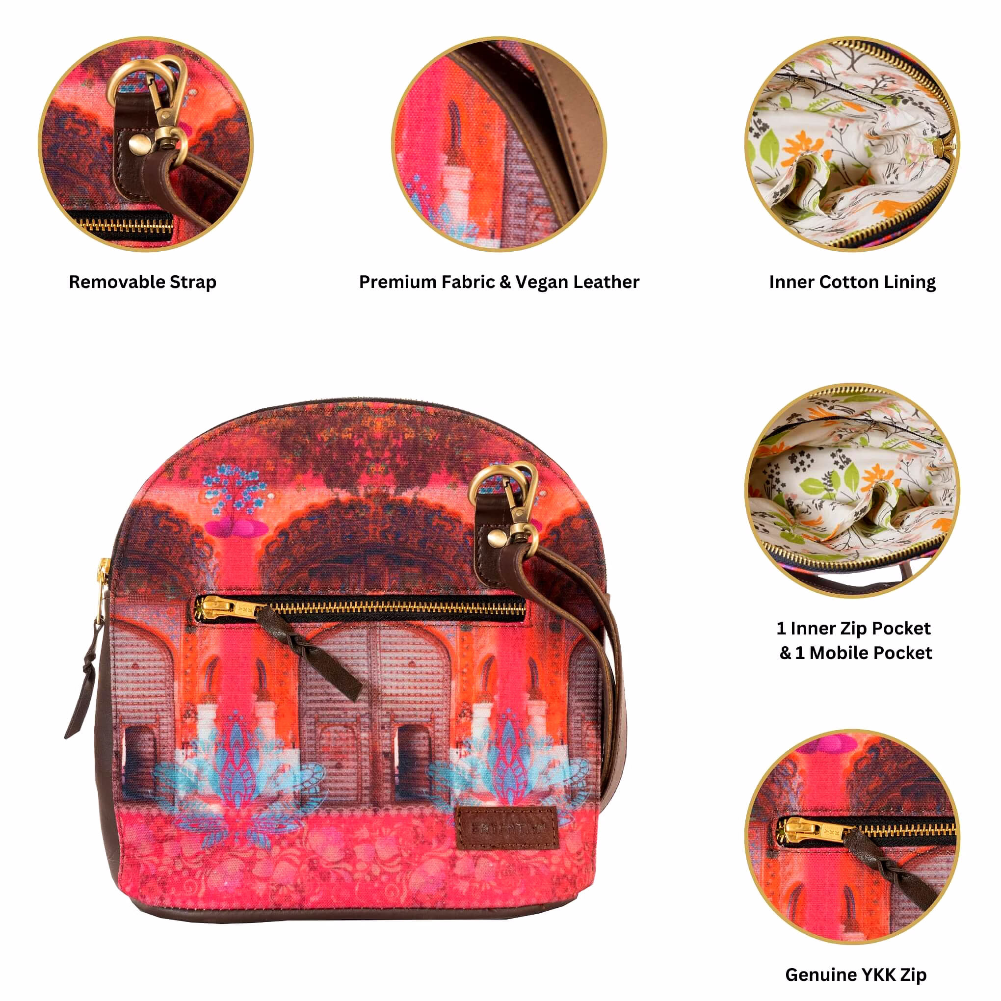 Women’s Pink Royal Door Unique Crossbody Bag image 4
