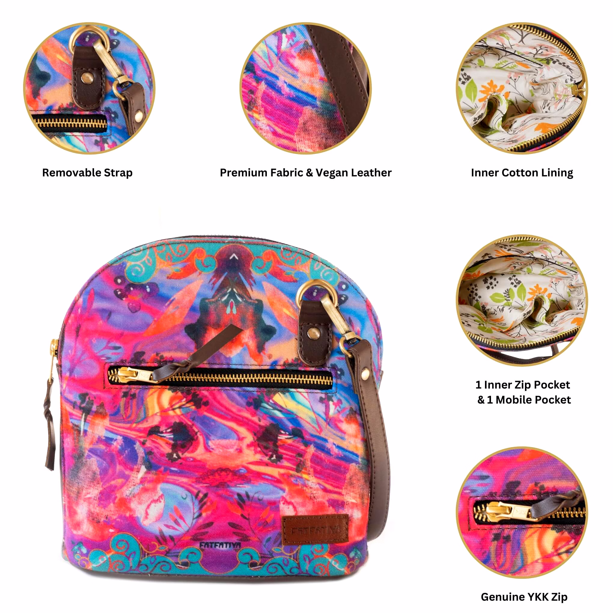Abstract Love Womens Crossbody Sling Bag image 4