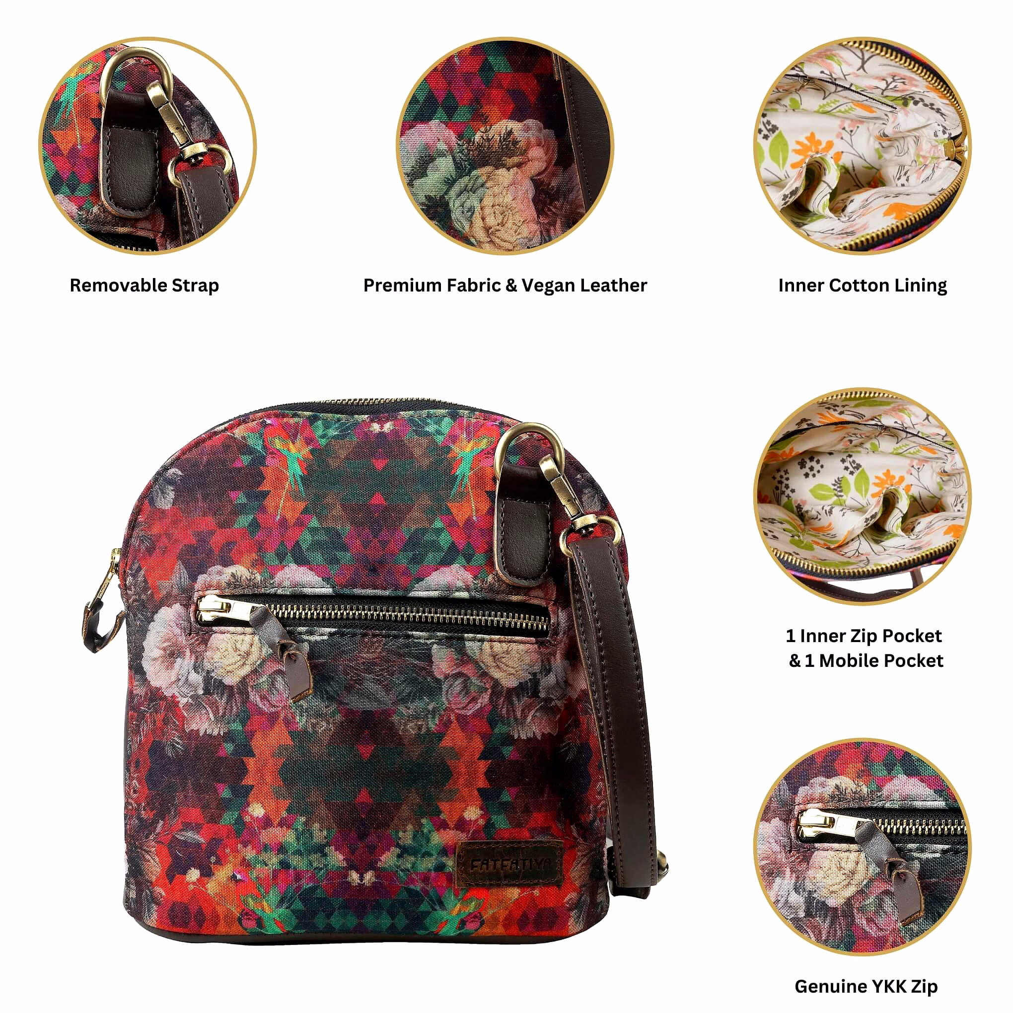 Multicolour Floral Cool Crossbody Bag image 4