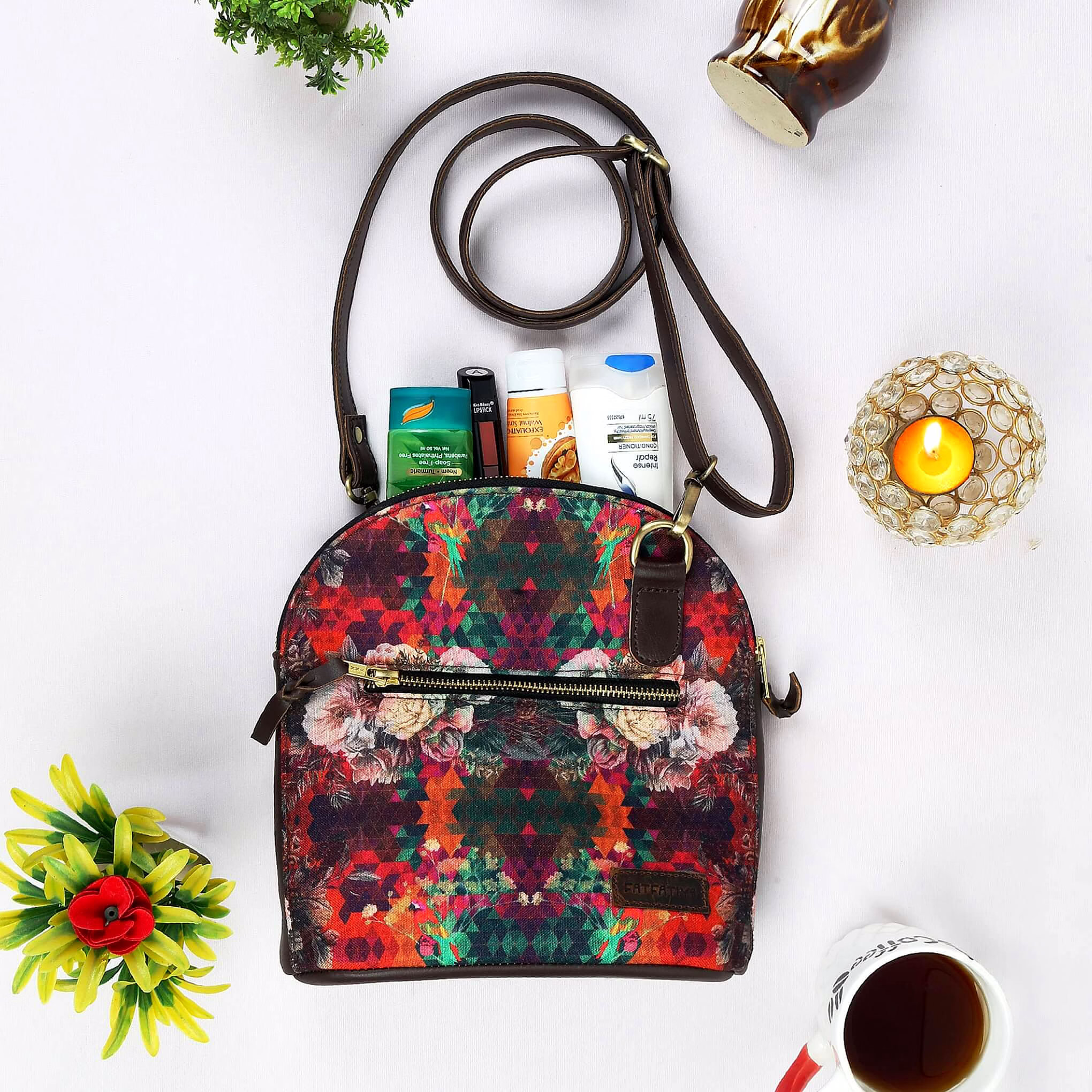 Multicolour Floral Cool Crossbody Bag image 5