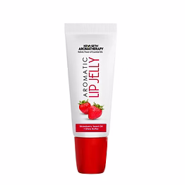 keya seth aromatherapy aromatic lip jelly strawbery, enriched with strawbery seed oil & shea butter, tinted lip balm, brightening and moisturizing dark lips for men and women 10ml.