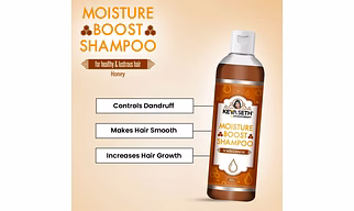Moisture Boost Shampoo for Dry Dull Frizzy Hair- Makes Hair Shine, Soft, Smooth & Silky with Honey, Milk Protein, Pro -Vitamin B5 for Men & Women