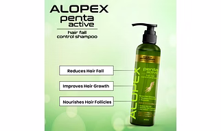 Alopex Penta Active Hair Fall Control Shampoo with Biotin & Pro-Vitamin B5- Promotes New Hair Growth & Reduces Hair Loss, For Men & Women