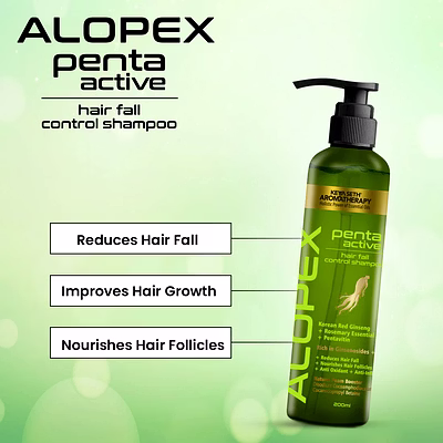 keya seth aromatherapy alopex penta active hair fall control shampoo with biotin & pro-vitamin b5- promotes new hair growth & reduces hair loss, for men & women