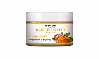 Kasturi Haldi Powder Face Pack with Curcumin & Vitamin C for Soothing, Healing, Skin Purification, Anti-Aging, Acne Reduction & Glowing Skin-75GM