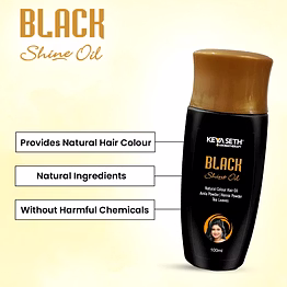 black shine oil-natural hair colour gel-based dye for grey coverage, men & women