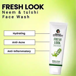 fresh look neem & tulsi face wash, mild hydrating moisturizing foaming all skin types-100ml