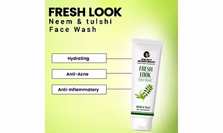 Fresh Look Neem & Tulsi Face Wash, Mild Hydrating Moisturizing Foaming All Skin Types-100ML