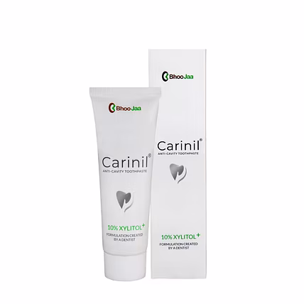 Carinil 10% Xylitol Toothpaste | Anti-Cavity, Diabetic Friendly | Prevents Dry Mouth and Ulcers| No SLS |No Paraben | No Artificial Colours or Flavours | with Fluoride and Herbs-100g-NATURAL MINT-1